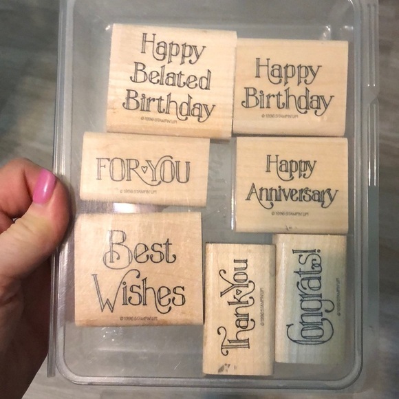 Stampin’ Up Two Stamp Sets Favorite Greetings & Shapes Birthday Anniversary - Picture 2 of 7